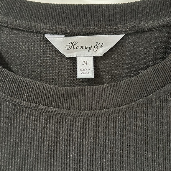 Black work casual top with fringe sleeve - Picture 3 of 3